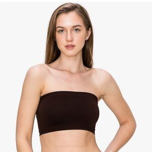 Brown Strapless Tube Top